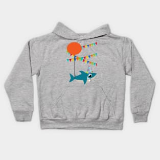 BIRTHDAY BALLOON SHARK Kids Hoodie